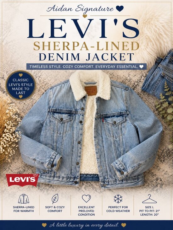 Levi's Jackets & Blazers - Levi's Sherpa-Lined Trucker Denim Jacket Light Wash Size Large